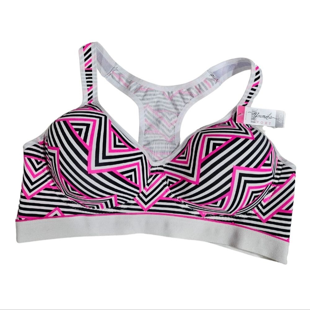 NWT Youmita Boho Racerback Sportsbra Bundle Strappy Back Mesh Lining Size 40 D - Picture 3 of 15